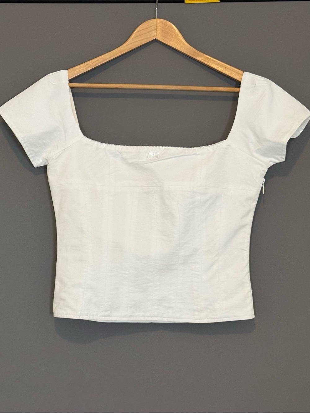 Dairy Boy American Cream Square Neck Cap Sleeve Corset Top Boning White 10 - Picture 3 of 11